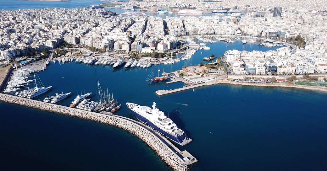Aerial view of Piraeus, the busiest passenger port in Europe