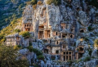 the ancient ruins of Myra are a popular tourist destination especially among those on a luxury yacht charter 