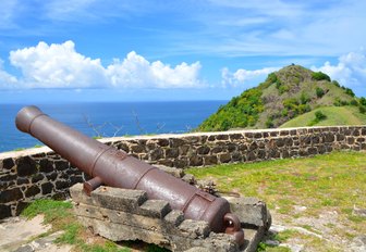 A canon on the island of St Barts in the Caribbean