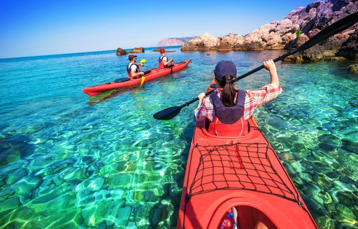 People kayaking in the Bahamas