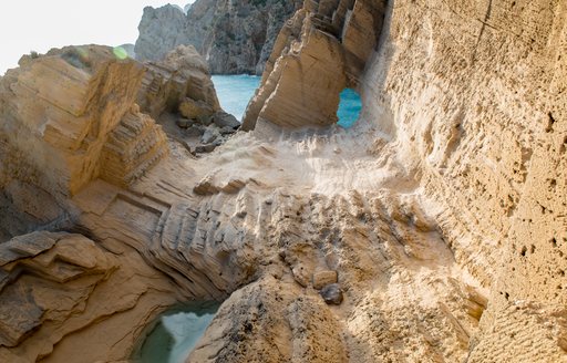Celebrated rocky beach in Ibiza, Balearics