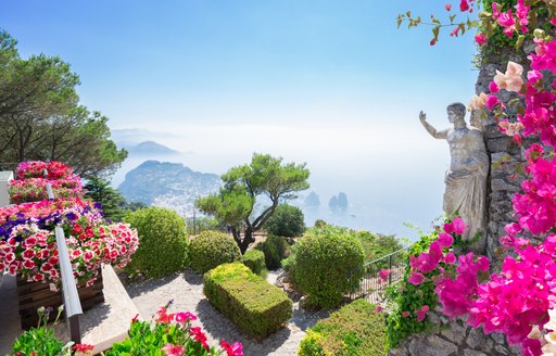 the popular tourist attraction villa lysis in capri where fleets of charter yachts visit 