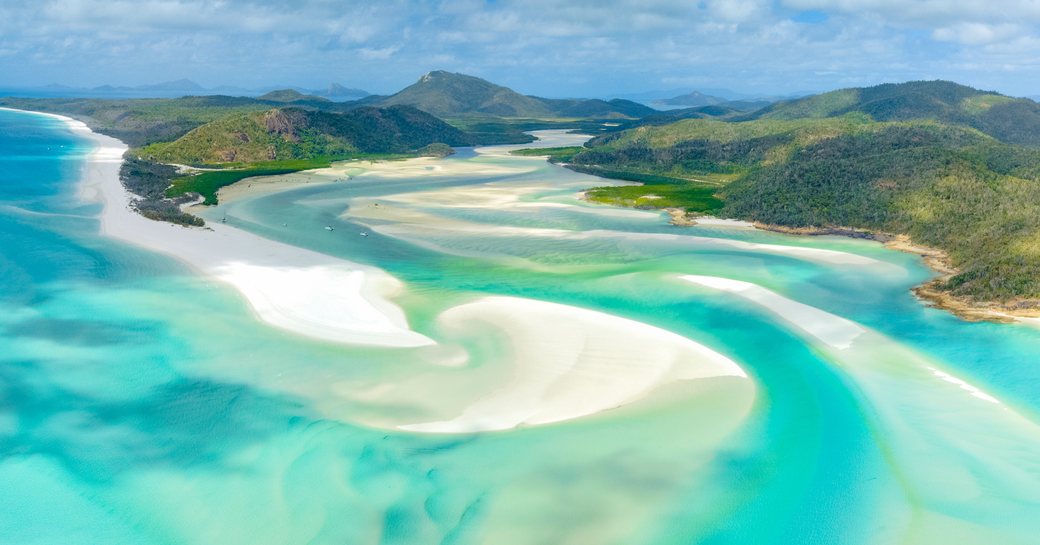 Hill Inlet at Whitehaven Beach, Whitsunday Island, Great Barrier Reef, Queensland, Australia